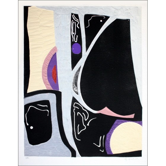 Gabriel GODARD - Incisione originale al carborundum "Composizione Astratta III"