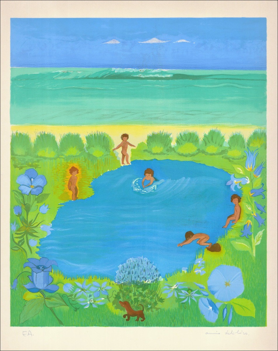  - Original Lithograph signed and justified in pencil by the artist - Budget range, small price, decoration, cheap work, c