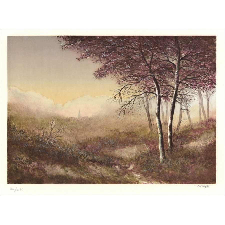 Forest border - Original lithograph signed and numbered by the artist - Budget range, small prize, decoration, oe