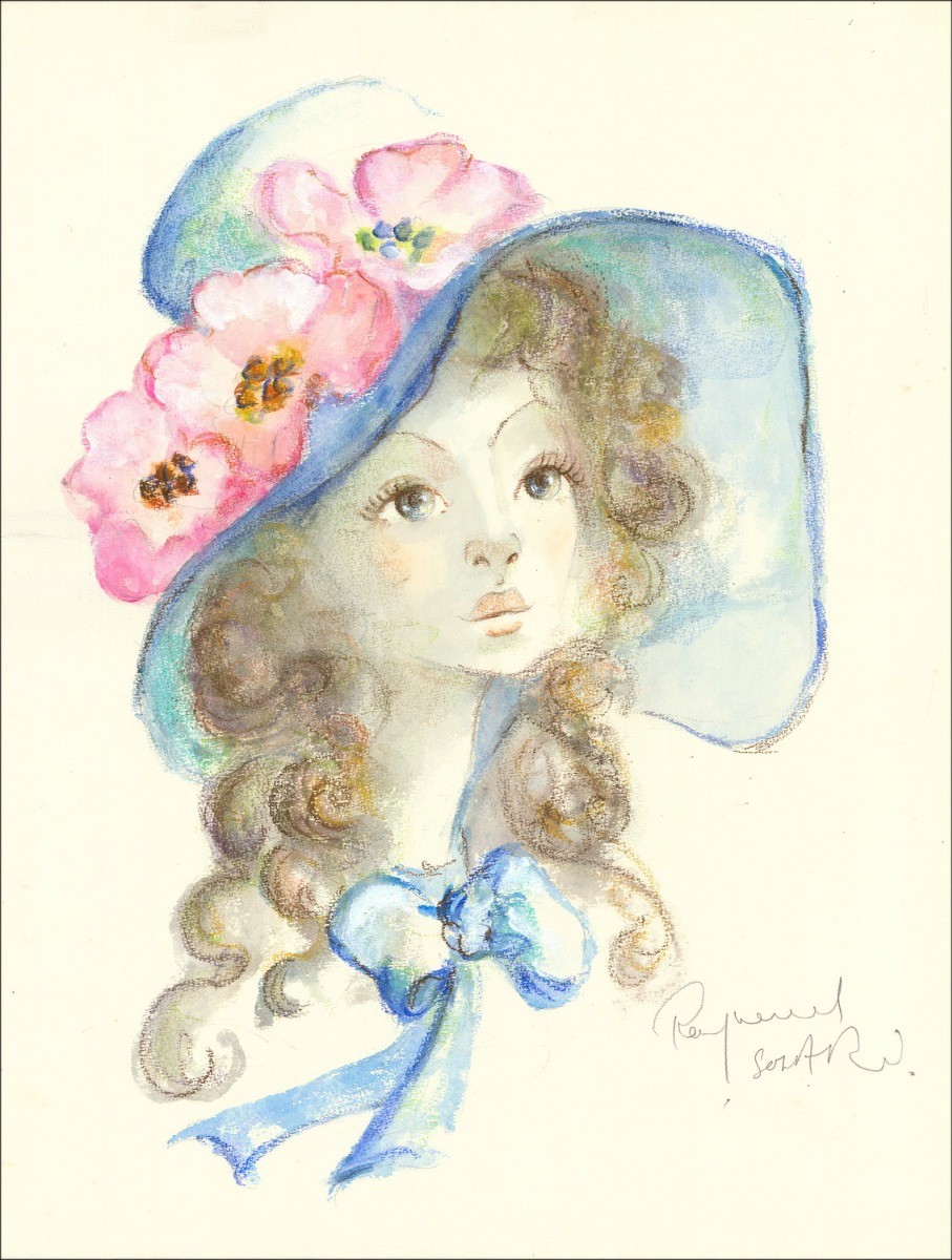 Femme élégante - Aquarelle Originale signée au crayon par l'artiste - Gamme Budget, petit prix, décoration, œuvre pas cher, cad