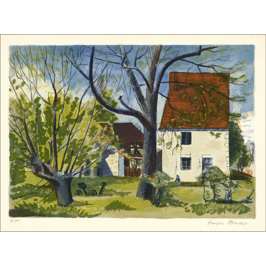 Casa de campo: original firmado y numerado litografía por parte del artista - Rango de presupuesto, Pequeño Precio, Decoración,