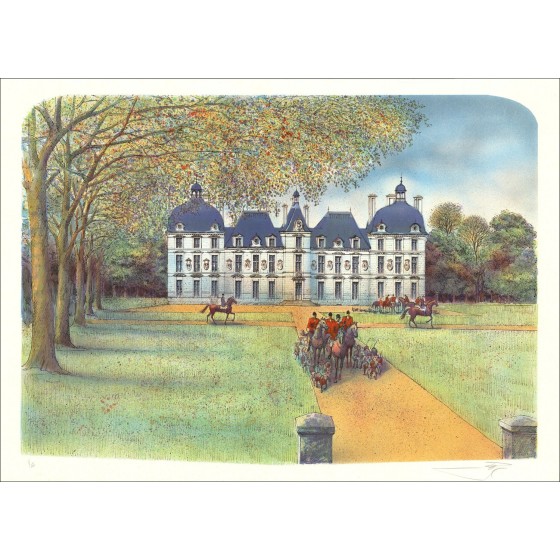 Rolf Rafflewski - Original-Lithographie "Burg von Cheverny" 54x75cm - EX 1/250