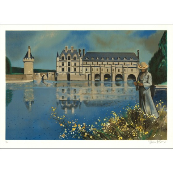 R. VERNET-BONFORT: 'Château de Chenonceau' original litografía limitada