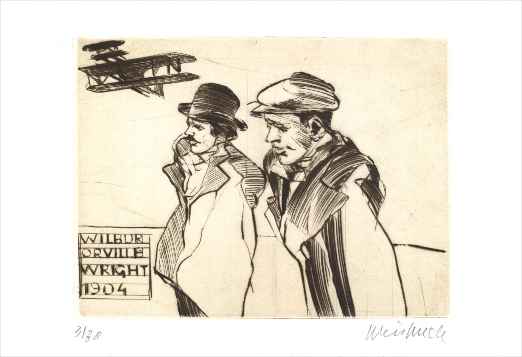 Original-Gravur Wright Brothers Claude Weisbuch 2004 kaufen