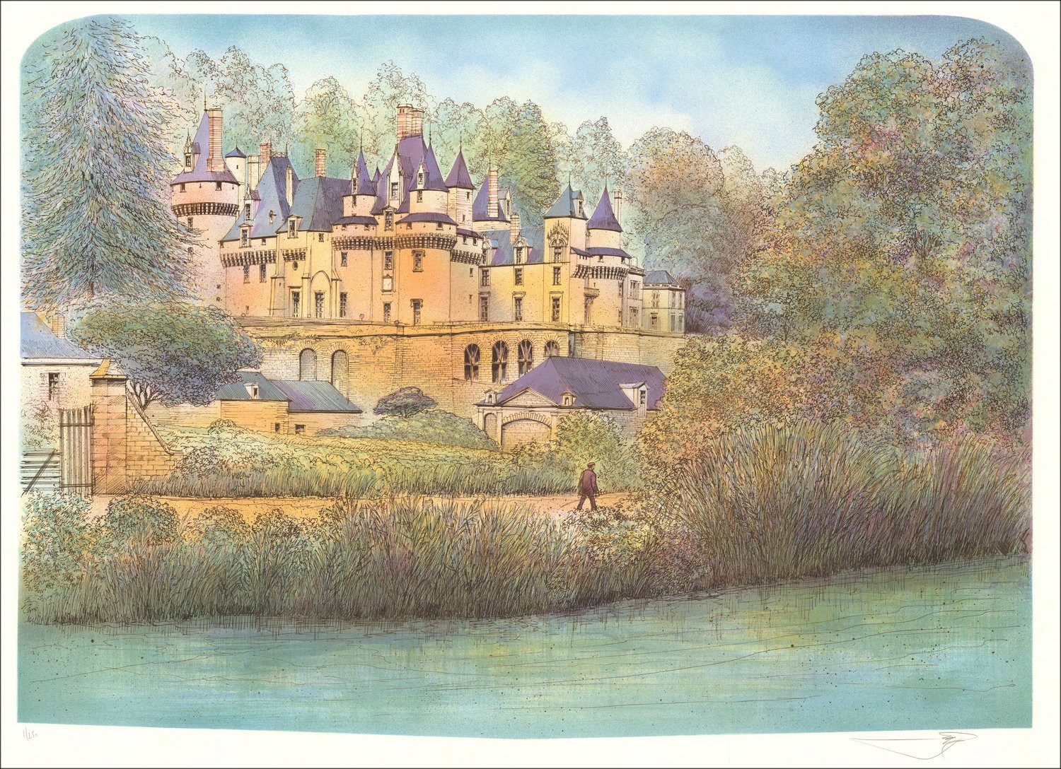 Rolf Rafflewski - Originele Litho "USSE Castle" 54x75cm - ex 1/250