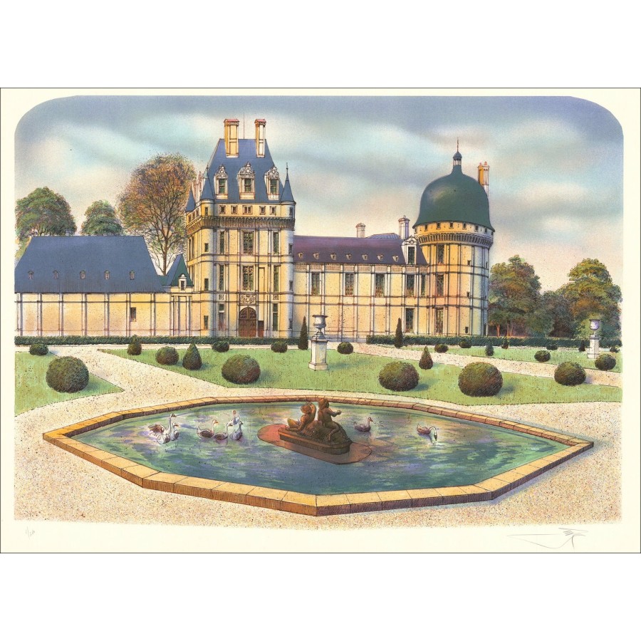 Castello di Valençay Un litografia originale di Rolf Rafflewski - 54x75cm 
