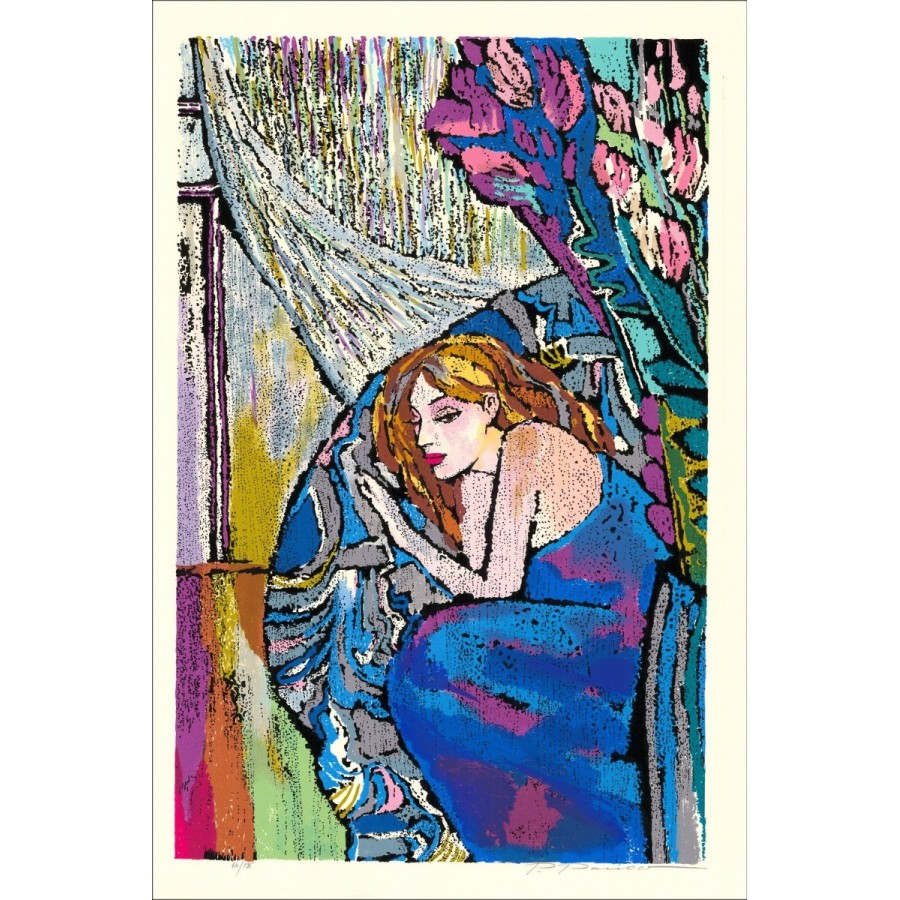 Donna sdraiata - Litografia originale firmata e numerata a matita da artista - Gamma di budget, prezzo piccolo, decorazione, uov