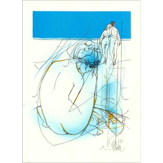Jean-Baptiste Valadé - Original-Lithographie Verbesserte "Verbesserte Ungeduld 2 30x22cm