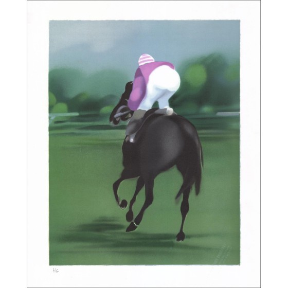 Alfred AFOSSEZ - Litografía original "Después del Gran Premio" 49x38cm - fuera del comercio