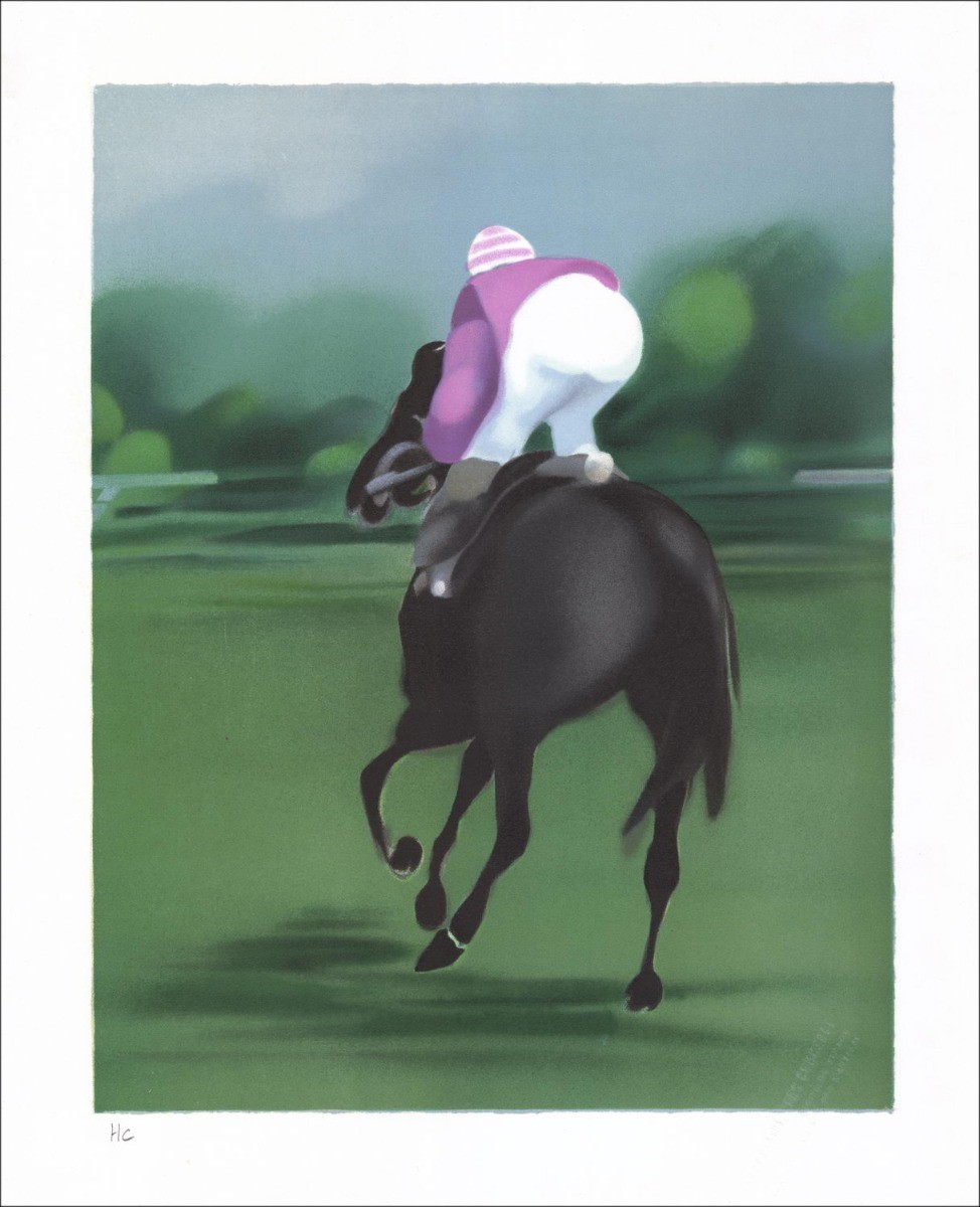 Alfred AFOSSEZ - Litografía original "Después del Gran Premio" 49x38cm - fuera del comercio