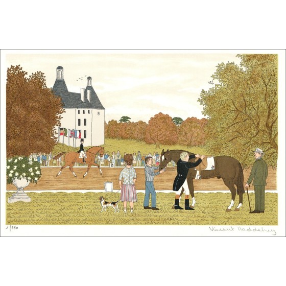 Vincent hadelsey - Originele litho "The Dressage" 37x54 cm - 1985 - Ondertekend en genummerd