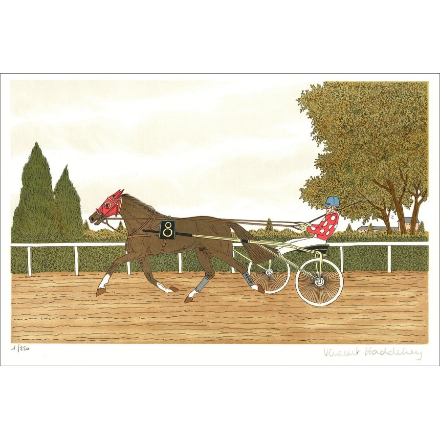 Vincent Haddelsey - Litografía original "Trot" 37x54 cm - 1985 - Firmado y numerado