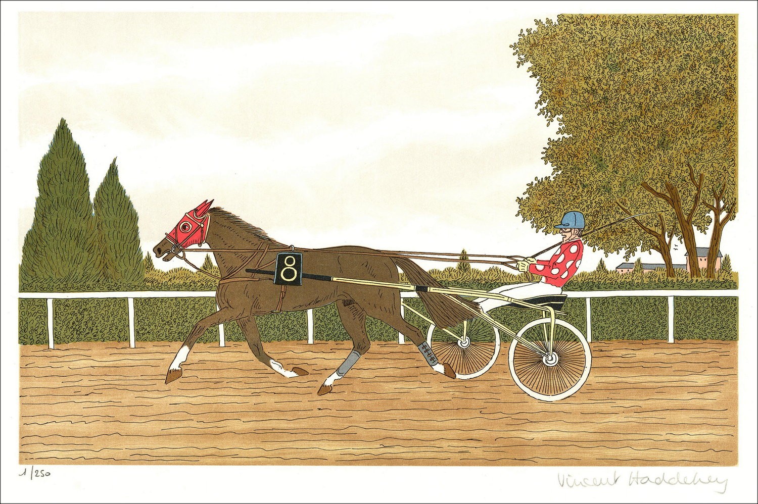 Vincent Haddelsey - Originele Litho "TROT" 37x54 cm - 1985 - Ondertekend en genummerd