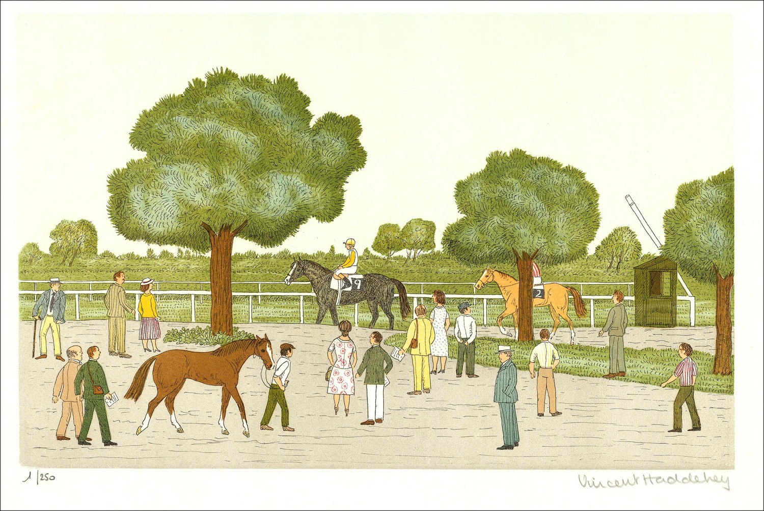 Vincent Haddelsey - Litografia originale "Cagnes-sur-Mer" 37x54 cm - 1985 - firmato e numerato