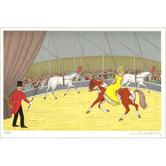 Vincent Haddelsey - Original-Lithographie "Der Zirkus" 37x54 cm - 1985 - signiert und nummeriert