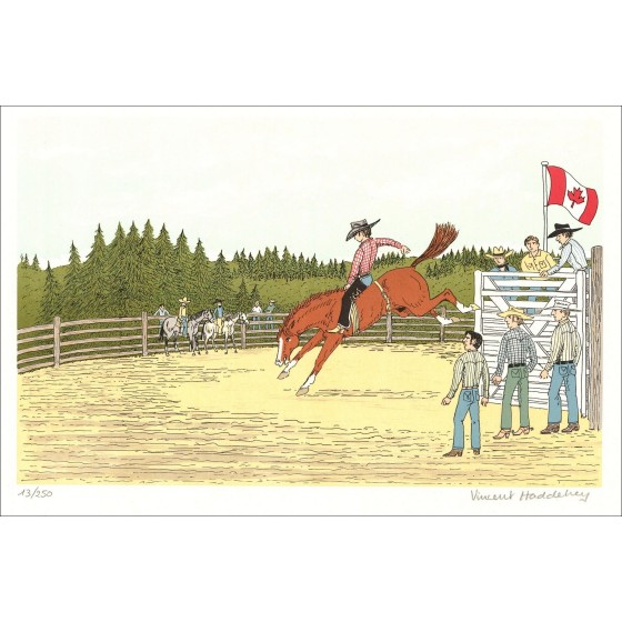 Vincent Haddelsey - Original-Lithographie "The Rodeo" 37x54 cm - 1985 - signiert und nummeriert