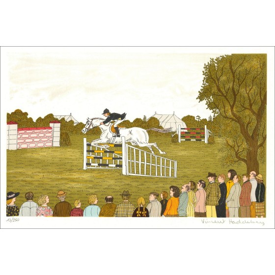 Vincent Haddelsey - Litografia originale "The Hippic Contest" 37x54 cm - 1985 - firmato e numerato