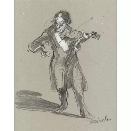 Achat Dessin Original au crayon de Claude WEISBUCH Le Violoniste 