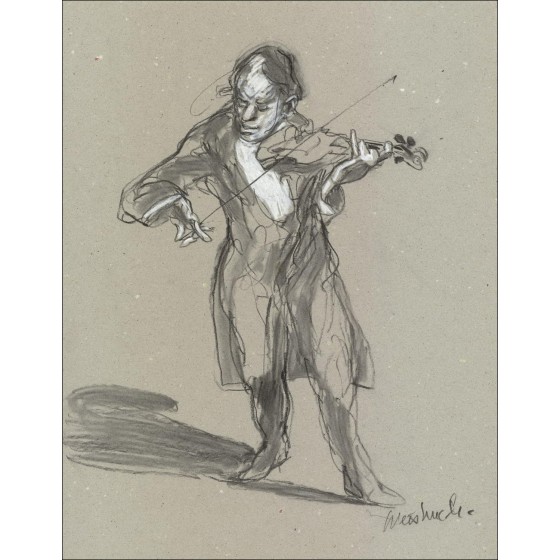 Purchase Original Pencil Drawing by Claude WEISBUCH The Violinist