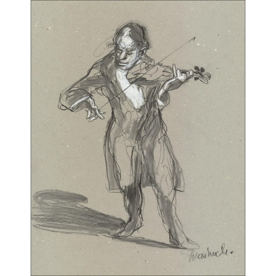 Purchase Original Pencil Drawing by Claude WEISBUCH The Violinist