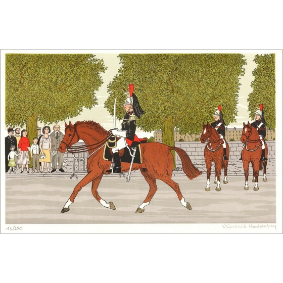 Vincent Haddelsey - Original-Lithographie "Die republikanische Guard" 37x54 cm - 1985 - signiert und nummeriert