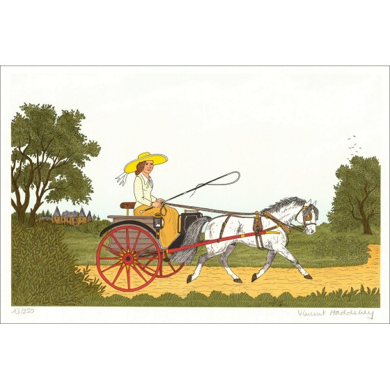 Vincent hadelsey - Originele litho "De pony" 37x54 cm - 1985 - ondertekend en genummerd