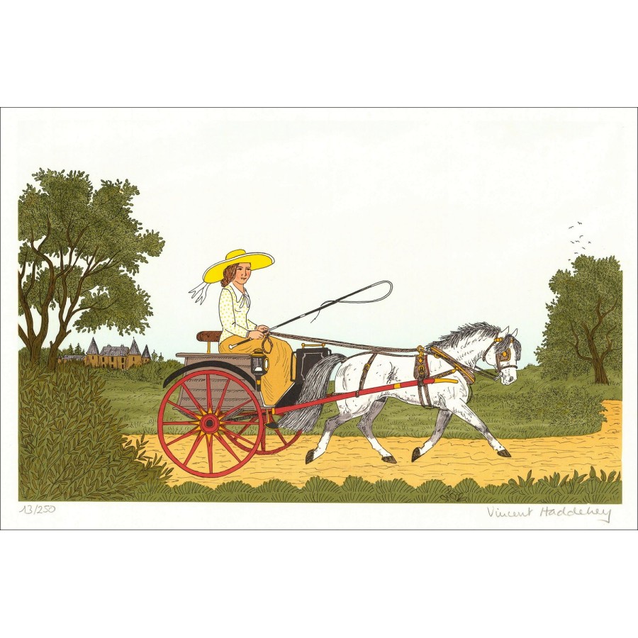 Vincent HADDELSEY - Original Lithograph "Le pony" 37x54 cm - 1985 - Signed and numbered