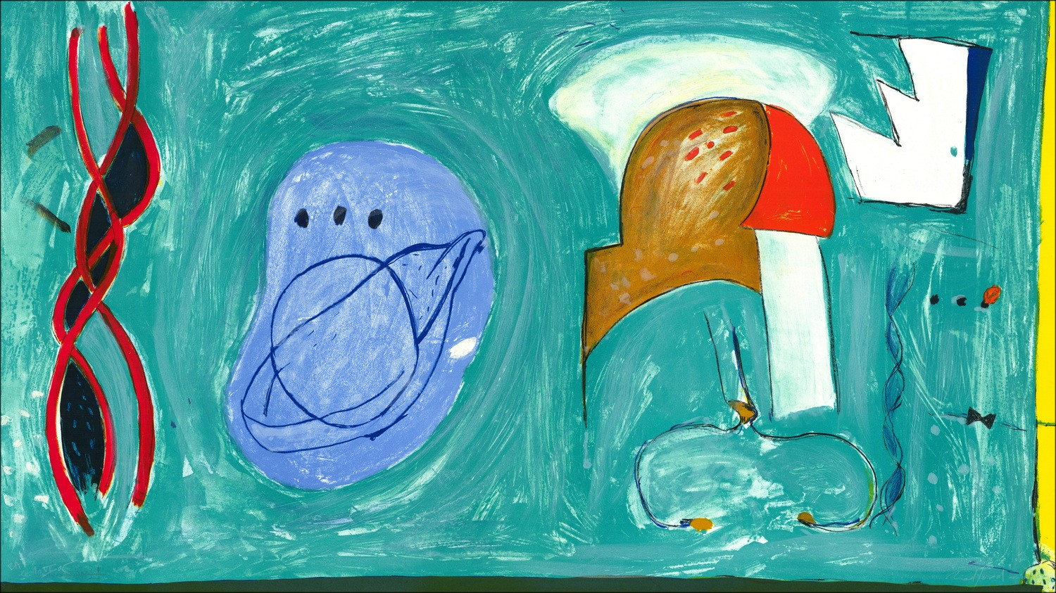 Robert Radford - Litografia originale "Composizione 04" 65x115cm
