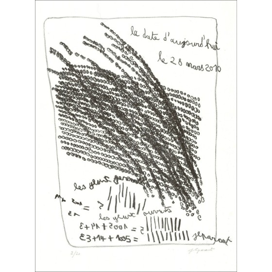 Jean-Luc-Alter - Original-Lithographie "Offene Augen" 57x38cm - 2013