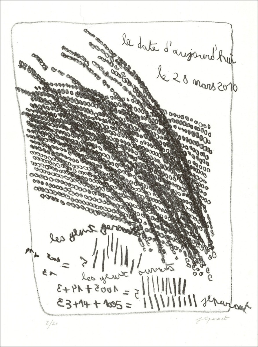 Jean-Luc Parant - Litografía original "Ojos abiertos" 57x38cm - 2013