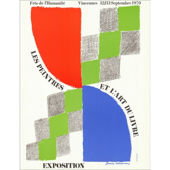 Sonia Delaunay - Lithographic Poster "Ausstellungsfestival der Menschheit, Paris" 65x50cm- 1970