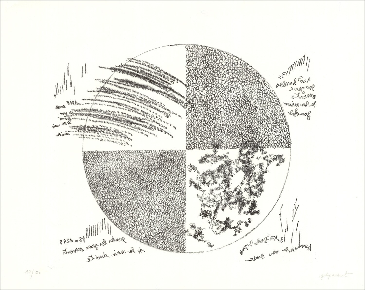 Jean-Luc Parrant - Original Litograph "Balls Open Eyes" 56x71cm - 2013