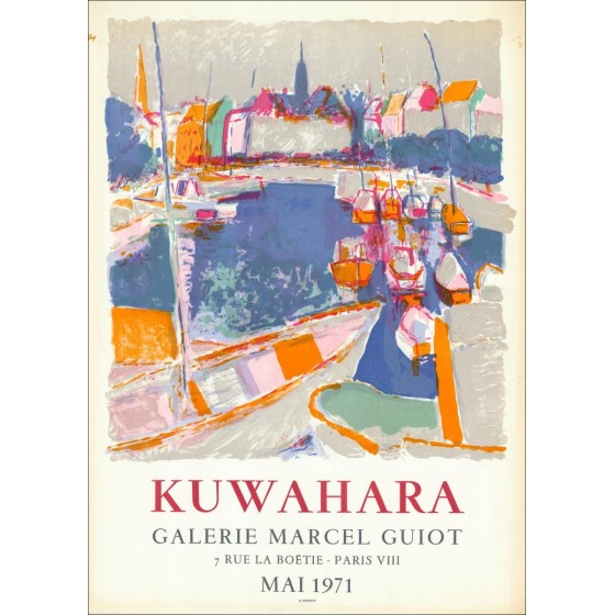 Masaaki Kuwahara - Lithographie "Ausstellungsgalerie Marcel Guiot, Paris" 71x51cm - 1971