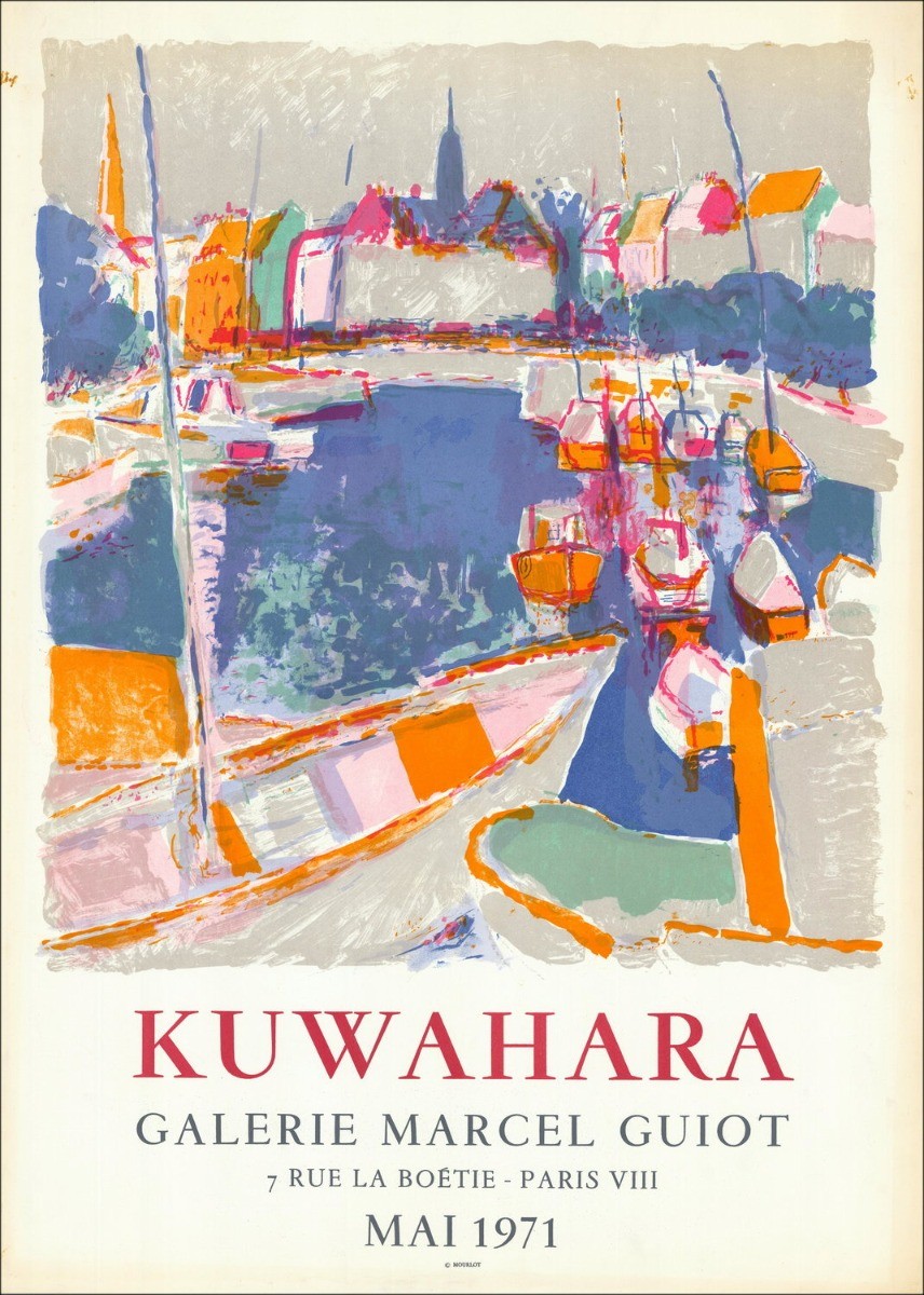 Masaaki Kuwahara - Litografia "Galleria fiera Marcel Guiot, Parigi" 71x51cm - 1971