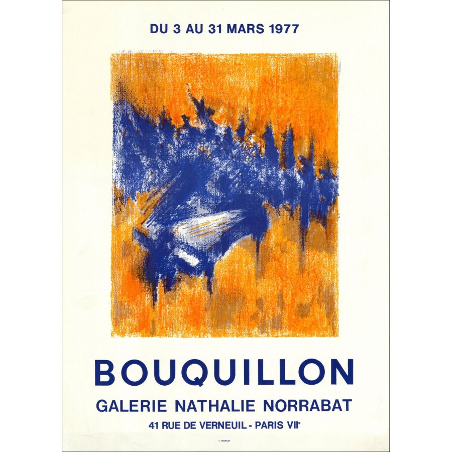 Robert BOUQUIILLON - Lithograph "Exhibition Galerie Nathalie Norrabat, Paris" 65x48cm - 1977