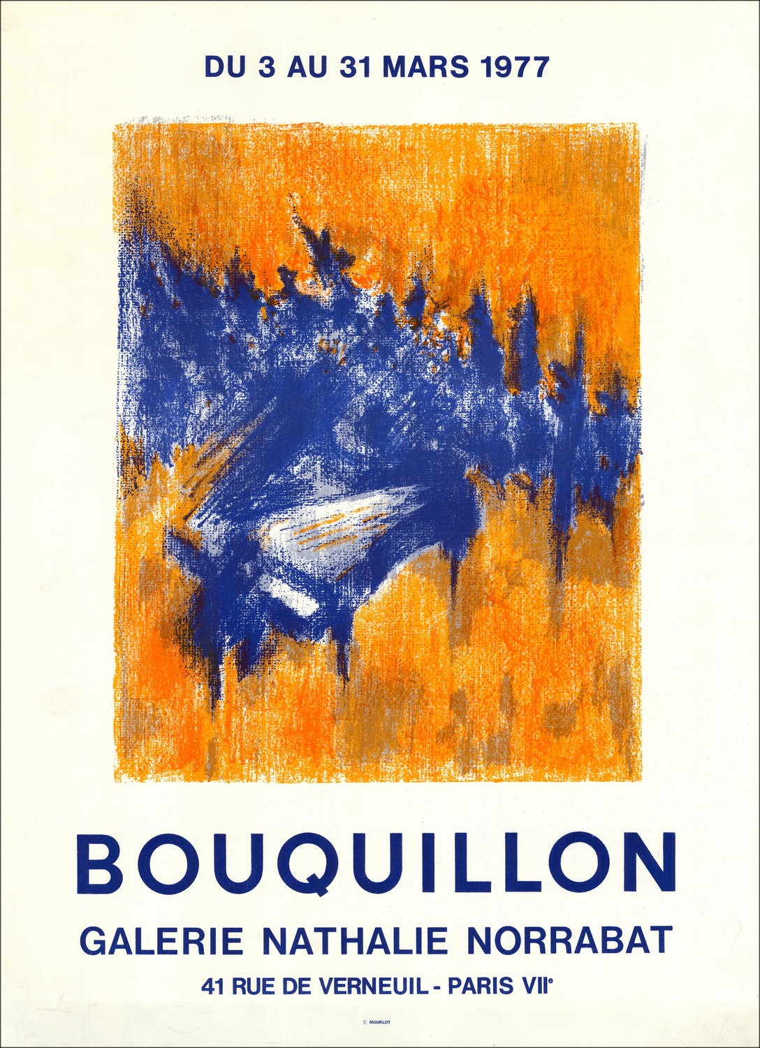 Robert BOUQUIILLON - Lithograph "Exhibition Galerie Nathalie Norrabat, Paris" 65x48cm - 1977