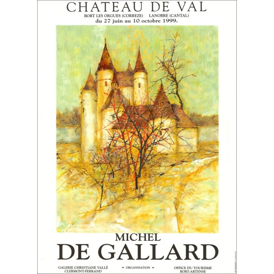 Michel DE GALLARD - Lithographie "Ausstellung Galerie Christiane Vallé, Clermont-Ferrand" 76x56cm - 1999
