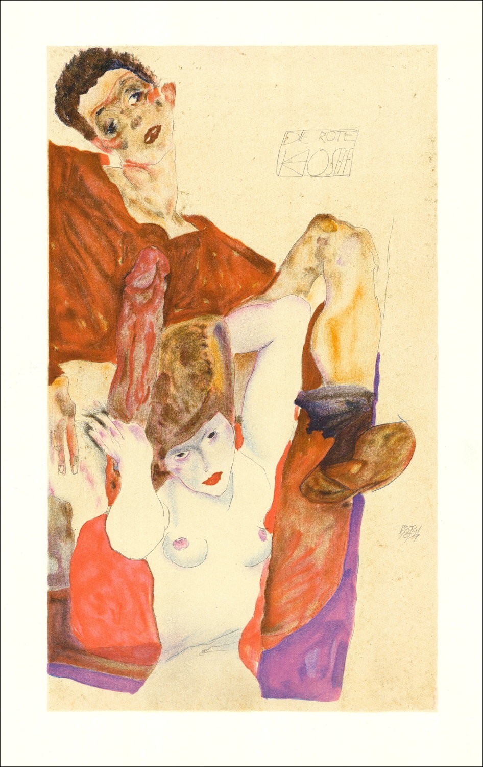 Egon Schiele - Lithoh "The Red Host, 1911" 50x32cm