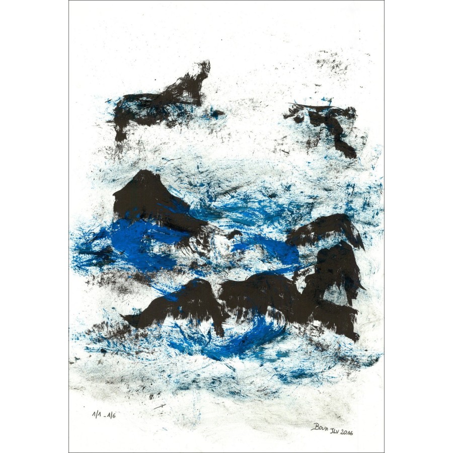 BOUN – Litografía realzada con acuarela « Composition 02 » 1/6
