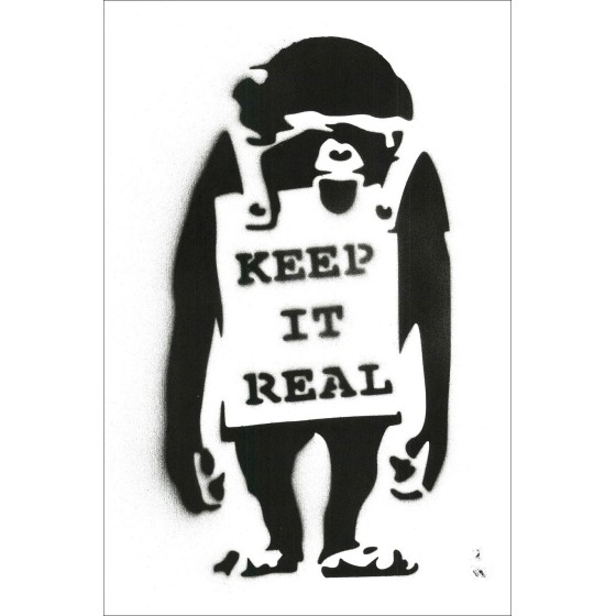 Kaufen Sie Malerei mit der Schablone auf Vellum-Papier nach BANKSY - Halten Sie es echt