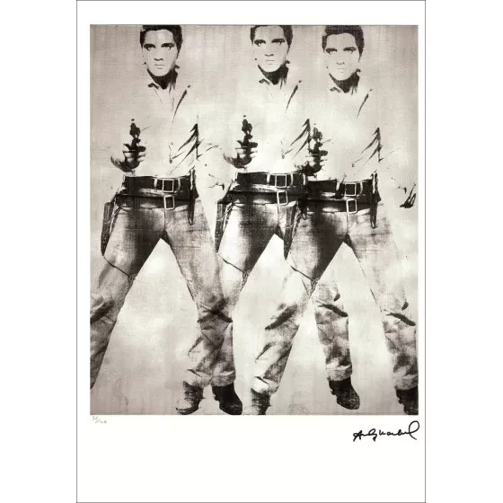 Andy WARHOL - Sérigraphie "Elvis Triple" 57x39cm - 1995