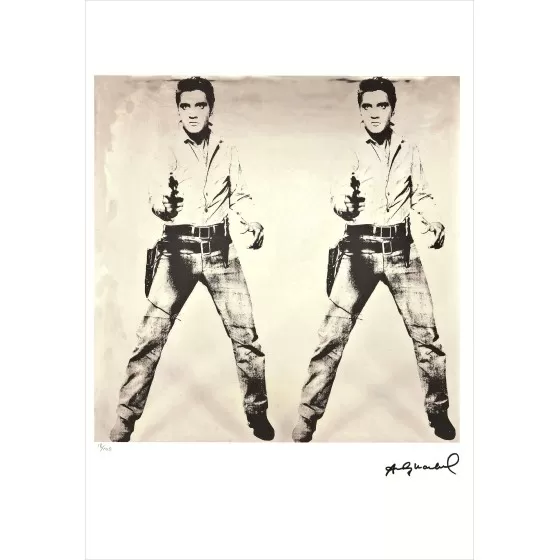 Andy WARHOL - Sérigraphie "Elvis Double" 57x39cm - 1995