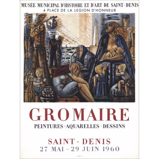 Marcel Gromary - Litografía "Museo Municipal de Historia y Arte de Saint Denis" 71x53cm - 1960