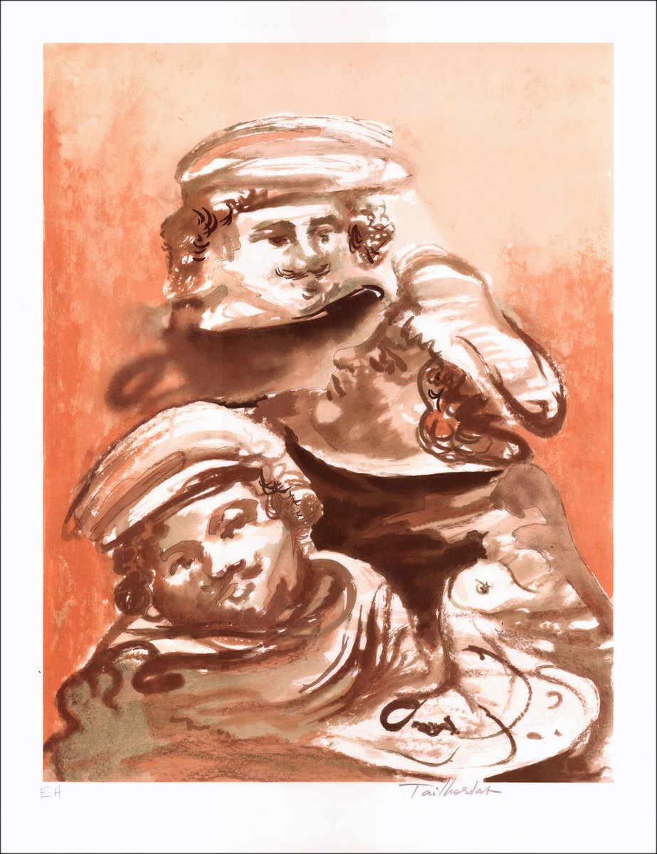 ➜ Lith Origin Originele handtekening "personages" 65x50cm