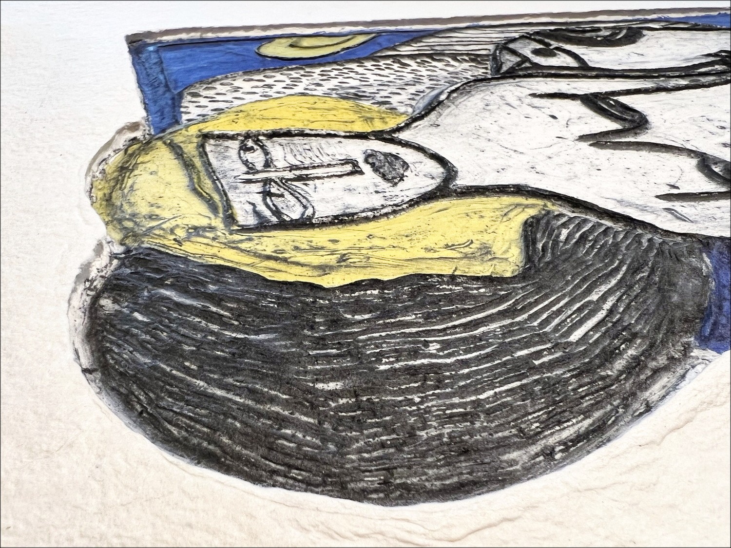 Guillaume CORNEILLE - Original Aquagravure "Elongated woman with bird"