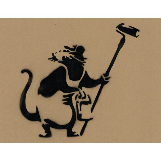 ▷ Ratte mit seiner Rolle nach BANKSY | Originalmalerei