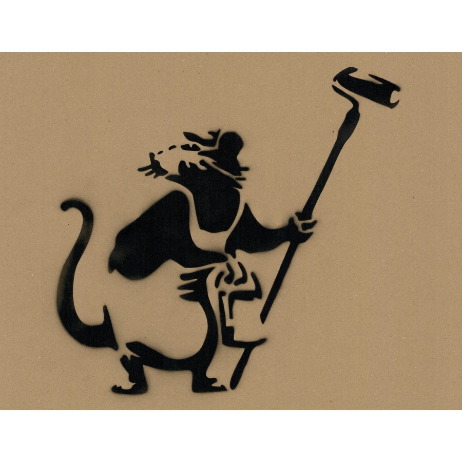 ▷ Ratte mit seiner Rolle nach BANKSY | Originalmalerei