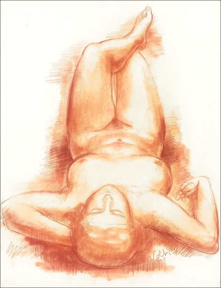 Antoniucci VOLTI - Original Blood Drawing "Near Woman" 65x50cm