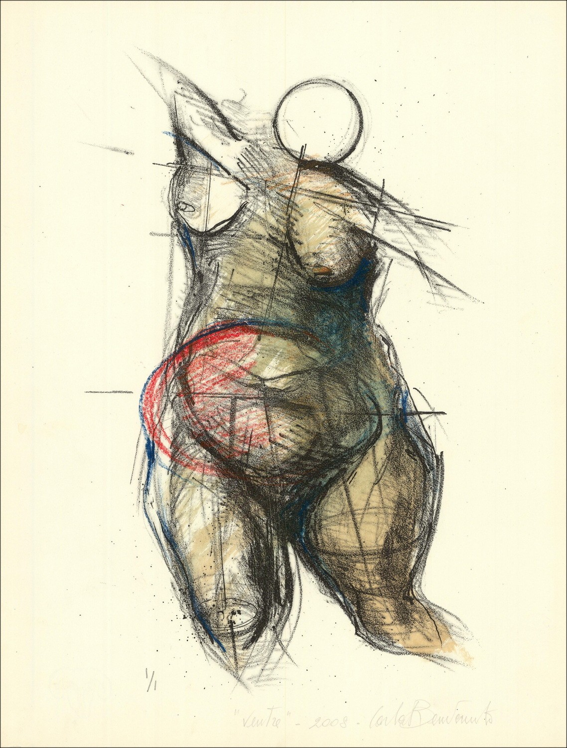 Carla Benvenuto – Ventre II, unique lithography