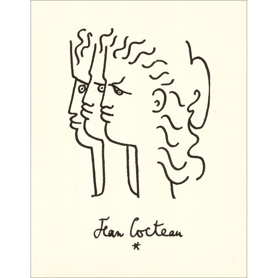 Jean Cocteau - Litográficos "Retratos de perfiles" 49x35cm
